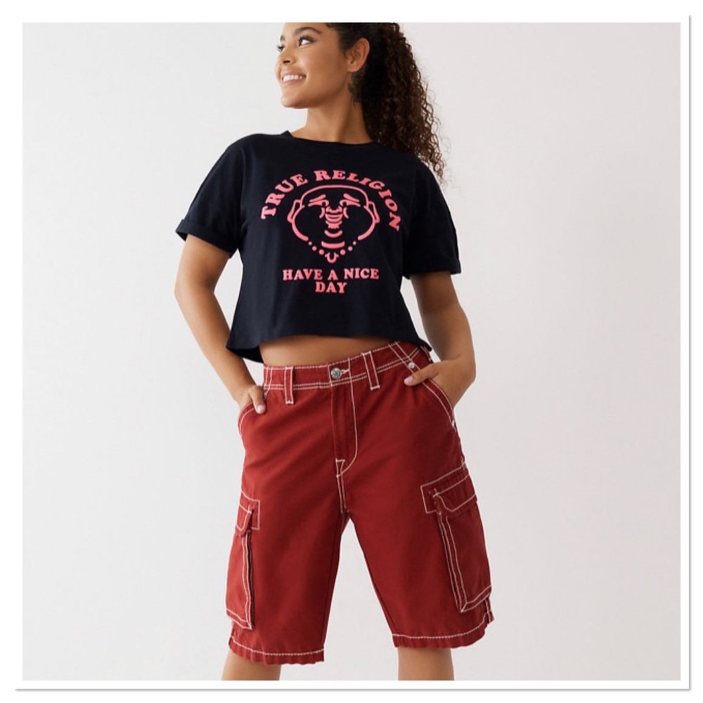 True Religion Women’s Buddha Crop Tee Shirt